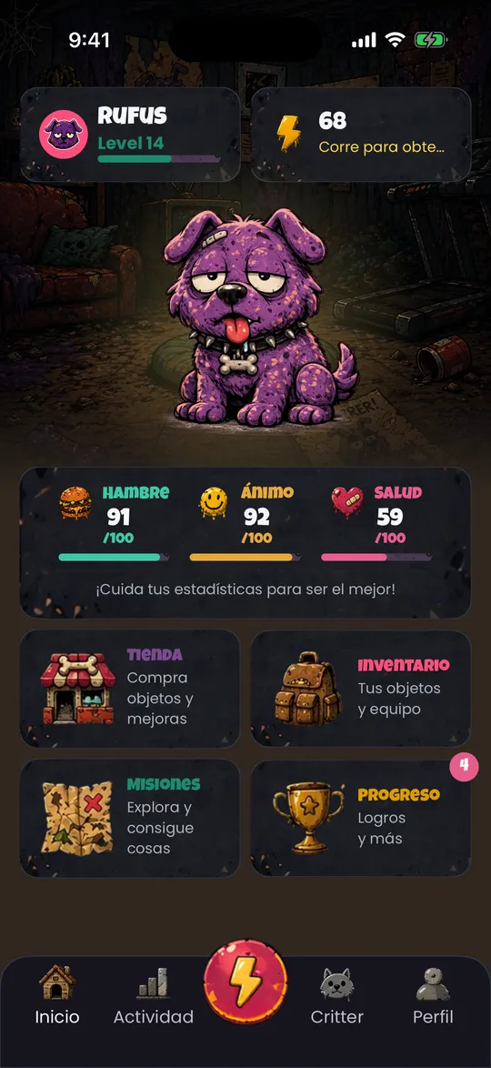 Tú corres. Tu Critter vive.